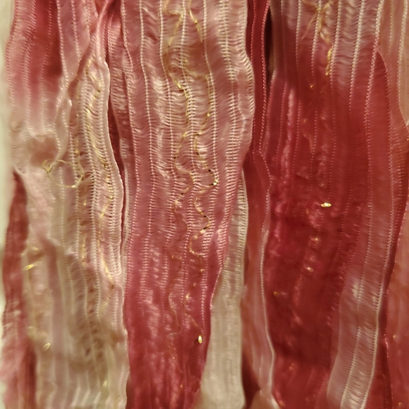 Pink Knitted Womens Scarf Soft Lace 68 Inch Handmade - Picture 6 of 9